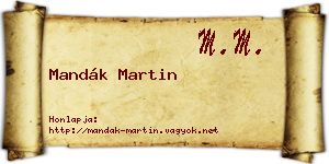 Mandák Martin névjegykártya