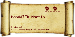 Mandák Martin névjegykártya
