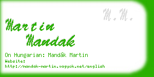 martin mandak business card